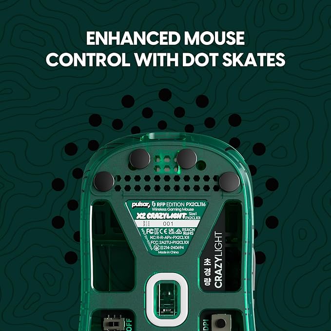 Pulsar Gaming Gears X2 Crazylight Wireless Gaming Mouse, Ultra Lightweight 1.27 oz (36g), Optical Switch, 32000 DPI, 750 IPS, XS-1 Sensor, 8k Compatible (RandomFrankP Edition)