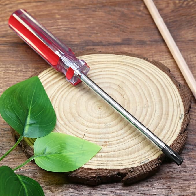 T30 Torx Security Screwdriver with Magnetic Tip Plastic Grip, Torx Screwdriver for Computer Repairing, Home Appliances(Red, 185mm/ 7.3")