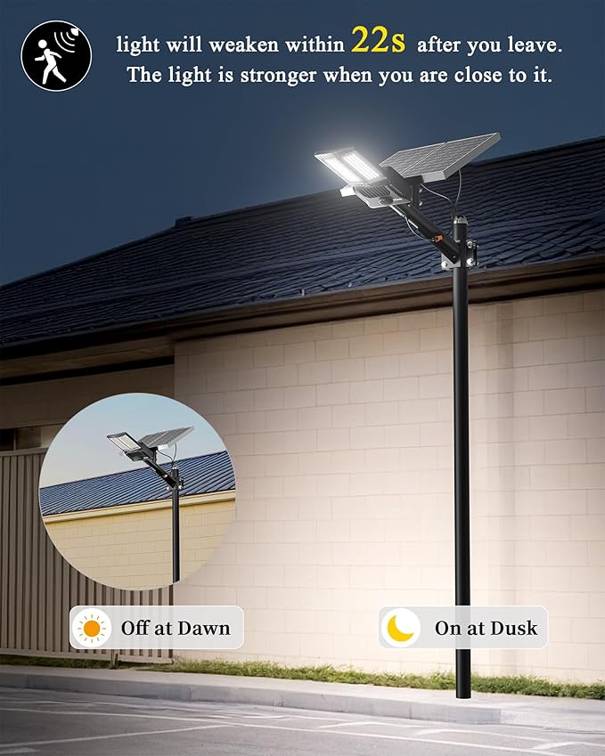 Ofuray OL-11000W Solar Street Lights Outdoor,Parking Lot Lights Commercial Dusk to Dawn up to 750,000lm, 50,000mAh Big Power Solar Security Flood Remote Control Without Motion Sensor for Street,Yark