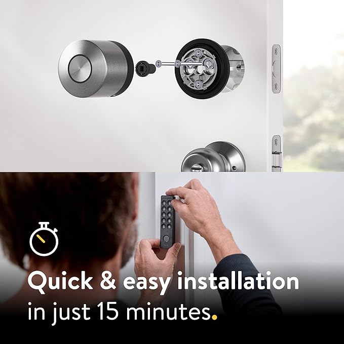 Nuki Smart Lock & Keypad 2, Keyless Door System with Auto-Lock, Fingerprint and Code Access, App Control, Easy Setup, Compatible with Alexa, Google, for Secure and Easy Home Entry