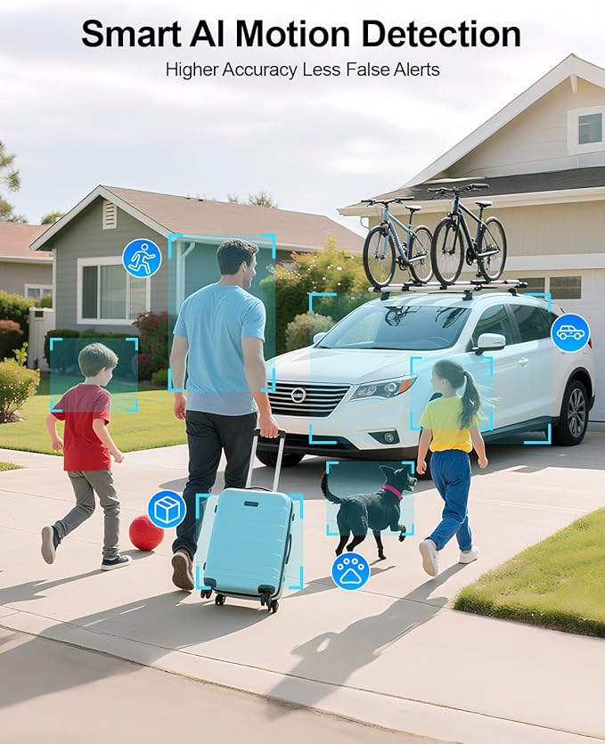 Window Camera-2K Security Camera for Baby/Pet/Elderly,WiFi Indoor Cameras for Home Security with Blacklight Full Color Night Vision,Human & Motion Detection,2-Way Audio,911 Alert,24/7 Recording (2PCS)