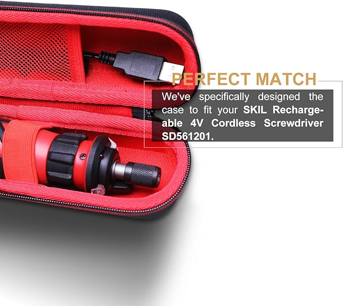 LTGEM Hard Case for SKIL SD561201 Rechargeable 4V Cordless Screwdriver- Travel Protective Carrying Bag (Case Only)