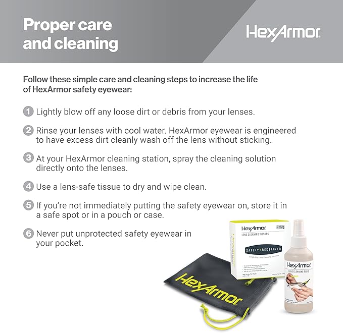 HexArmor VS300 Safety Glasses with Adjustable Side Arms Z87+ for Men and Women