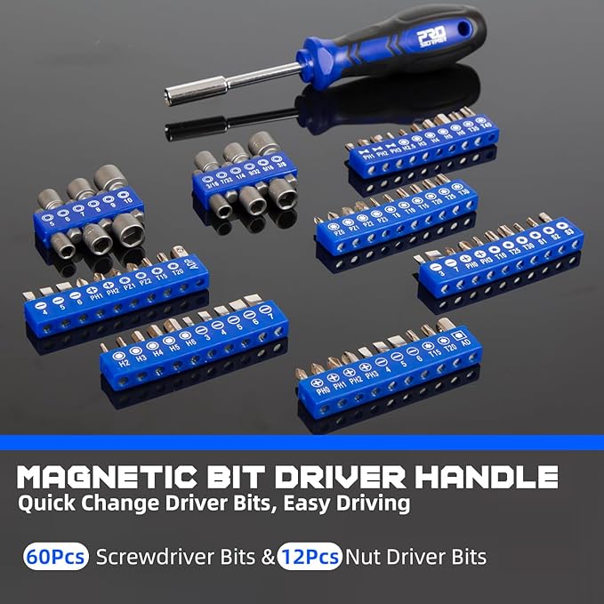 Prostormer Mechanic Tool Set, 240-Pieces Universal Household Auto Repair Tool Kit with Heavy Duty Aluminium Tool Box