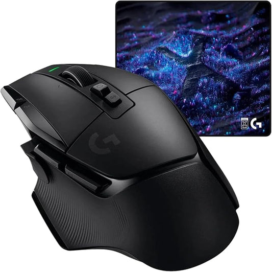 Logitech G502 X Lightspeed Wireless Gaming Mouse + 10th Anniversary Mousepad Bundle - Black