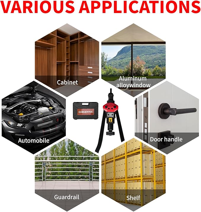 Rivet Nut Tool Kit, 16-Inch Rivnut Tool with 15 Metric & SAE Mandrels and Rivet Nut Gun, 200pcs Rivnut Tool Kit Assortment, Nutsert Tool Kit with Carrying Case