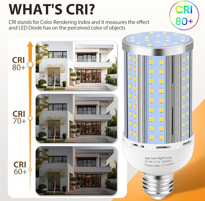 2 Pack 36W Corn LED Light Bulb Fanless,(320 Watt Equivalent) E26/E39 Medium/Large Mogul Base LED Cob Lamp 5000K Daylight 5,400LM for Outdoor Indoor Garage Warehouse Factory Workshop Street Backyard