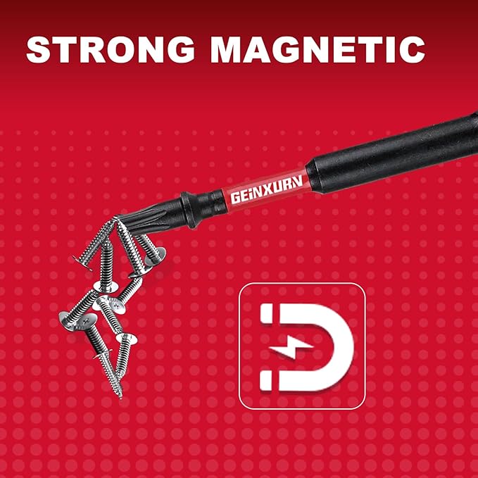 10Pieces 3 In. T20 Impact Tough Magnetic Screwdriver Bit Set, #20 Torx Head Power Bits, S2 Alloy Steel Star Bits with Storage M-Box