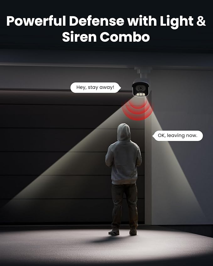 ZOSI 4K 8MP 8CH PoE Security Camera System, 4pcs 3K 5MP C186 Aurora Lux True Full Color Night Vision Outdoor Indoor PoE Wired Cameras, Person/Vehicle Alerts, Light & Siren, Two-Way Talk, with 2TB HDD