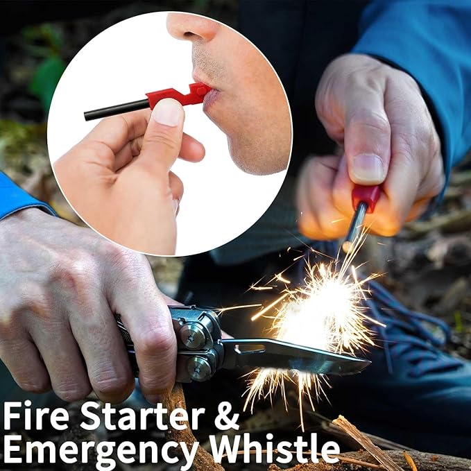 Multitool, 22-in-1 Multi-tool Pliers with Fire Starter, Emergency Whistle, Glass Breaker, Safety Locking and Nylon Sheath for Survival, Camping, multitool for men