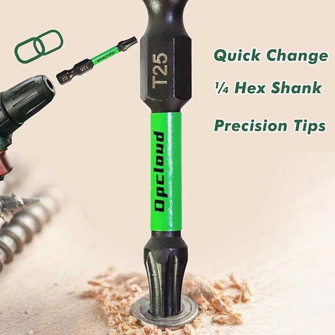 T25 Impact Screwdriver Bit Set, 26 Pieces 2”S2 Steel Magnetic Security #25 Torx Tips Driver Power Bit Set with Extension Impact Bit Holder