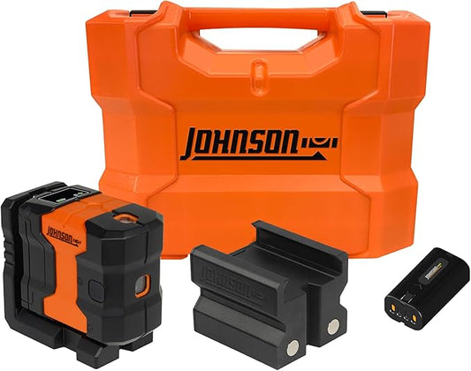 Johnson Level & Tool JDT300-GN3D Laser Level, Self-Leveling Kit 3 Dot Laser with GreenBrite® Technology, Magnetic Base, Hard-shell Carry Case, Floor Mount