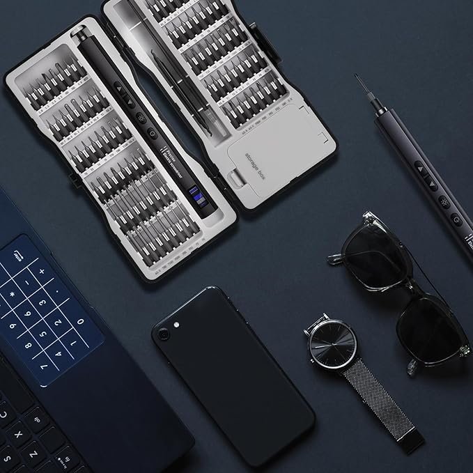 Electric Screwdriver Set, 97 in 1 Mini Cordless Precision Screwdriver, Digital display, Anti-slip Handle, LED Lighting, Dual-speed Adjustment, Long Battery Life, Covers All Work Scenarios