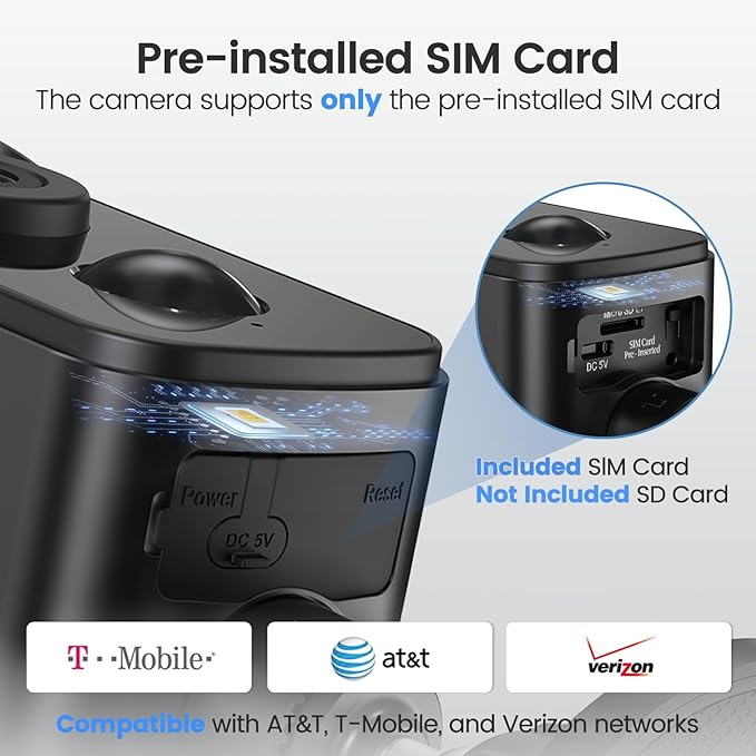 4G LTE Cellular Security Camera Wireless Outdoor, Magnetic, No WiFi Needed, 300° Pan, Solar Powered, Magnetic Mount 1-Min Install, SIM Included, PIR Motion & AI, 2K Night Vision, Lifetime 7-Day Cloud