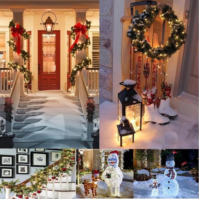 Christmas Lights with Timer Battery Operated String Lights 200 LED 8 Modes String Lights Clear Mini Light Set for Wedding Party Home Garden Wreath, Waterproof, Warm White