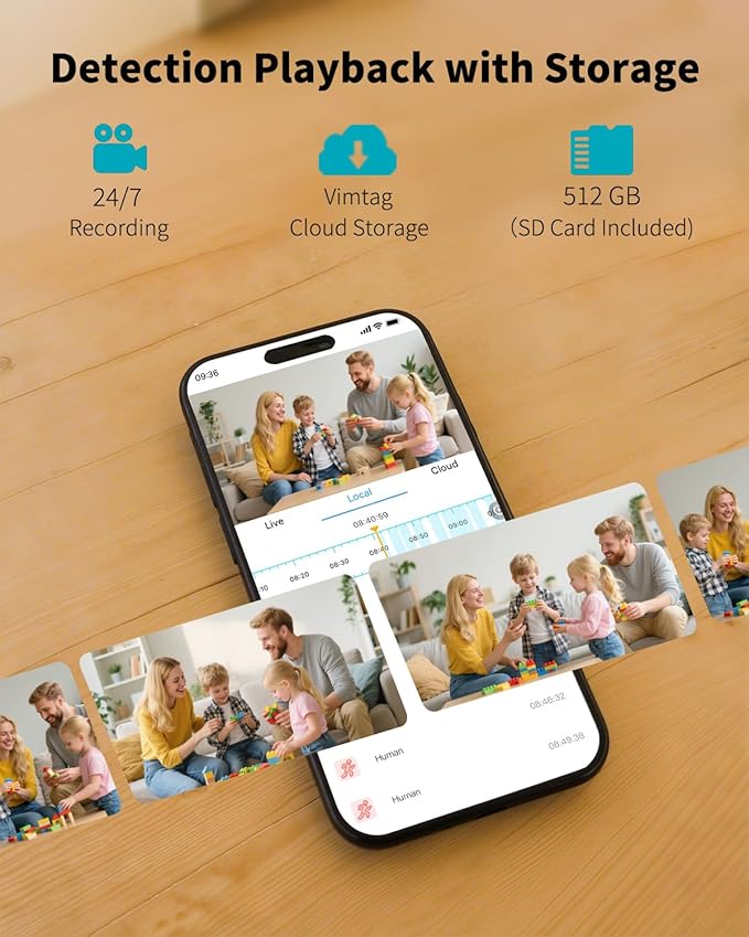 VIMTAG 2.5K 5G Indoor Camera, Pet Camera with Speaker Pan-Tilt, Free AI Detection Cameras for Home Security Baby Dog Nanny w/Motion Tracking Night Vision Phone App,2-Way Audio, 24/7 SD & Cloud Storage
