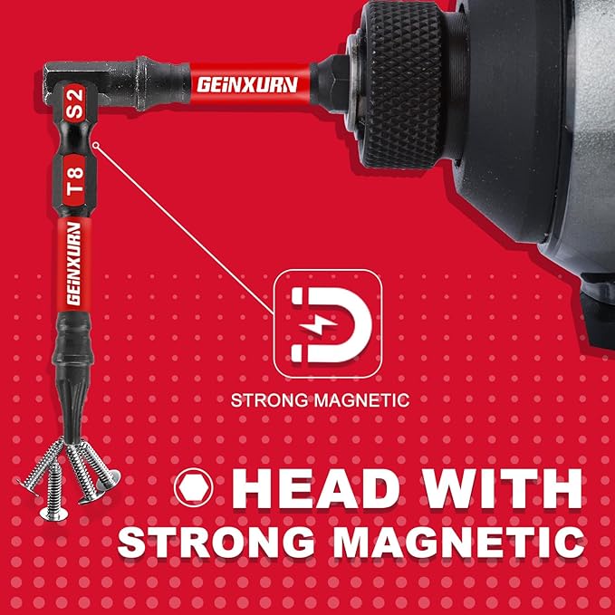 20Pieces 2inches T8 Impact Tough Magnetic Screwdriver Bit Set, #8 Torx Head Power Bits, S2 Alloy Steel Star Bits with 1pc Bit Holder and Storage M-Box