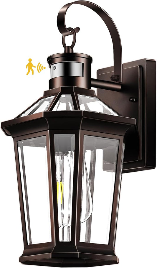 VIANIS Bronze Motion Sensor Outdoor Light, Dusk to Dawn Outdoor Lighting Wall Mount, Waterproof Exterior Light Fixtures for House, 100% Anti-Rust Aluminum Outside Wall Sconce for Front Porch Garage