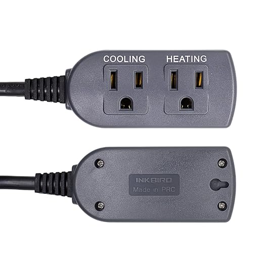 Inkbird ITC-308 Digital Temperature Controller 2-Stage Outlet Thermostat Heating and Cooling Mode Carboy Homebrew Fermenter Greenhouse Terrarium 110V 10A