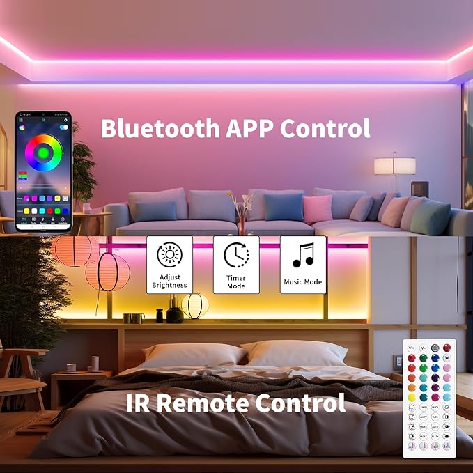 iNextStation RGB Neon LED Strip Lights, 16.4 FT Color Changing Flexible Rope Lights with Power Adapter, Control with APP & Remote, IP65 Waterproof, Music Sync Neon Light Strip for Bedroom Party Decor