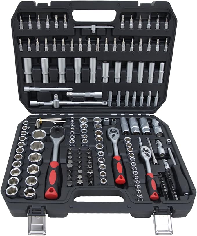 Ultimate Sockets Set Comprehensive Hand Tool Set Perfect for Home Essentials College Dorm Car Emergency Kit Ideal Apartment Essentials & Men’s Tools Gift