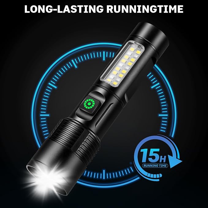 Flashlight Rechargeable 90,000LM High Lumens - Super Bright LED Flashlights with 6 Modes, Powerful Handheld Linternas for Home, Camping(2pack)