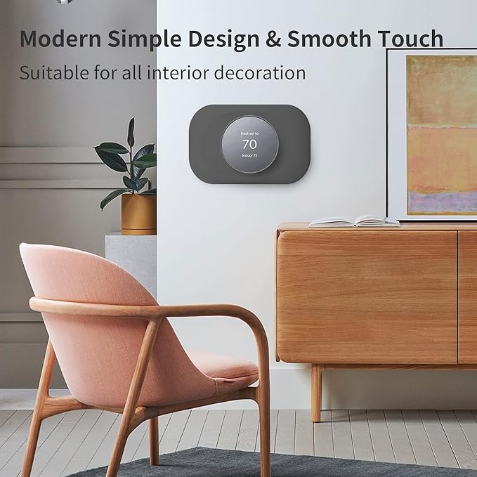 Petrichor Nest Thermostat Wall Plate - Compatible With Google Nest 2020 - Trim Kit, Cover Accessory for Easy Installation - Charcoal