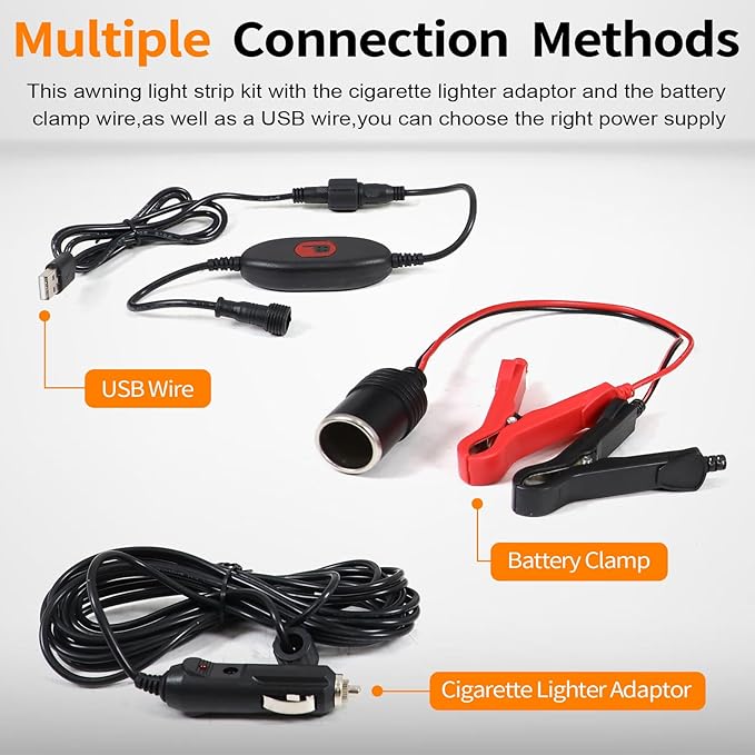 12V Led Light Strip,RV Awning Lights with 2835 LED Chips,IP67 Waterproof Led Light Bar for Outdoor Camping and Overland,2PC