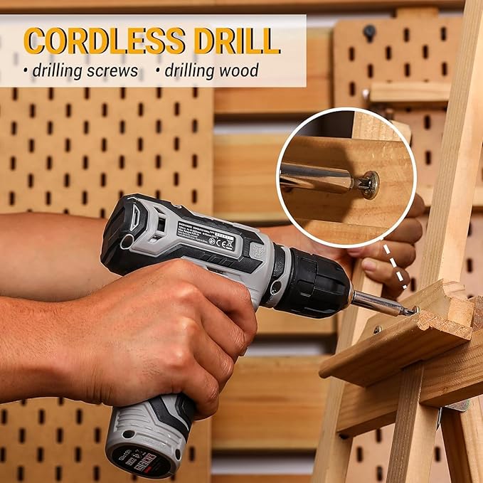 Power Drill Tool Set Kit: DEKOPRO Cordless Drill Tool Box with 12V Battery Electric Drill Driver for Home Hand Repair Power Tools Sets Drills Case
