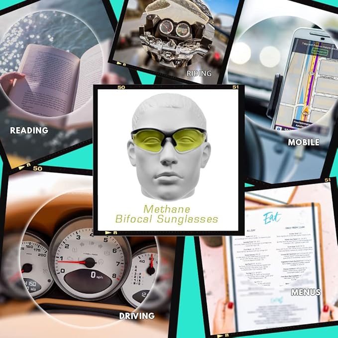 proSPORT Bifocal sunglass Safety Reader Z87 Wrap Around No Slip Grip +1.50 +2.00 +2.50 +3.00