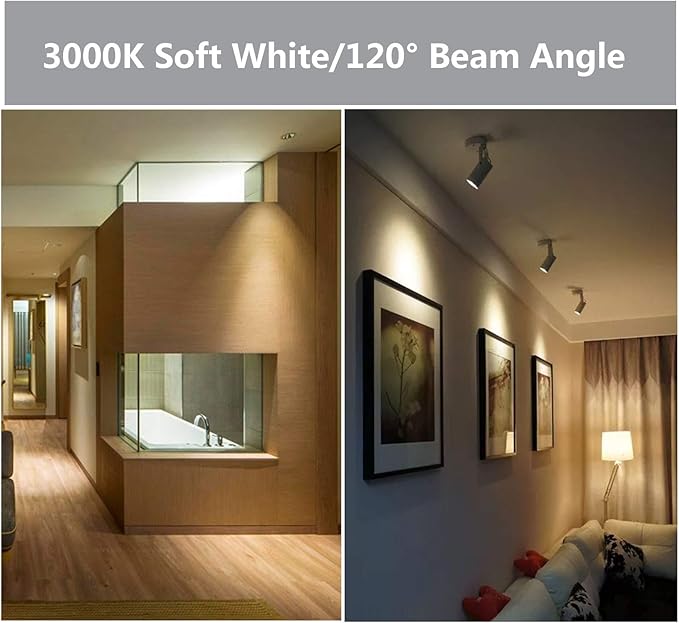 Led Bulbs GU10 5 Watts Spotlight, 50 Watts Halogen Replacement, 3000K Soft White Dimmable MR16 Shape 520LM Recessed Light Bulb, Pack of 6