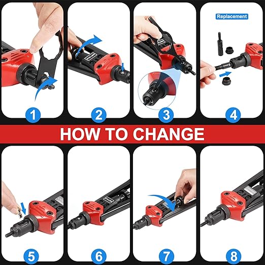 WETOLS 16" Rivet Nut Tool, Professional Rivet Nut Tool Kit with 11 Metric & Inch Mandrels M3 M4 M5 M6 M8 M10 M12, 10-24, 1/4-20, 5/16-18, 3/8-16, 110pcs Rivnuts and Blow Carry Case - WE-889