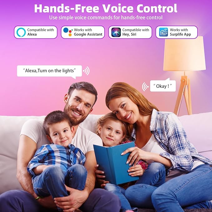 Smart Light Bulbs 6Pack with Remote, Color Changing Light Bulbs Work w/Alexa Google Home, 9W A19 E26 800LM Colored LED Bulb, 2.4GHz Only, 50+ DIY Scenes, App & Voice Control WiFi Light Bulbs