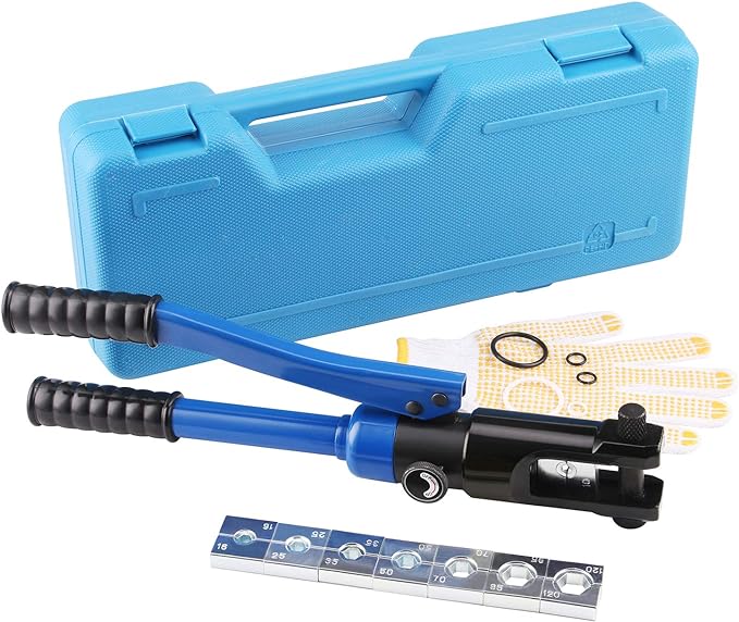 LICHAMP Hydraulic Cable Lug Tool, 6 AWG to 4/0 AWG Battery Cable Crimping Tool WIRE Terminal Crimper Set, 1202BL
