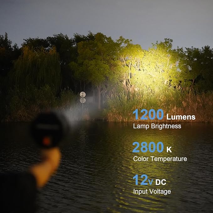 GOODSMANN Spotlight Corded Spot Lights for Boats 1200 Lumen Halogen 12V DC Handheld Spotlight 9924-0011-15