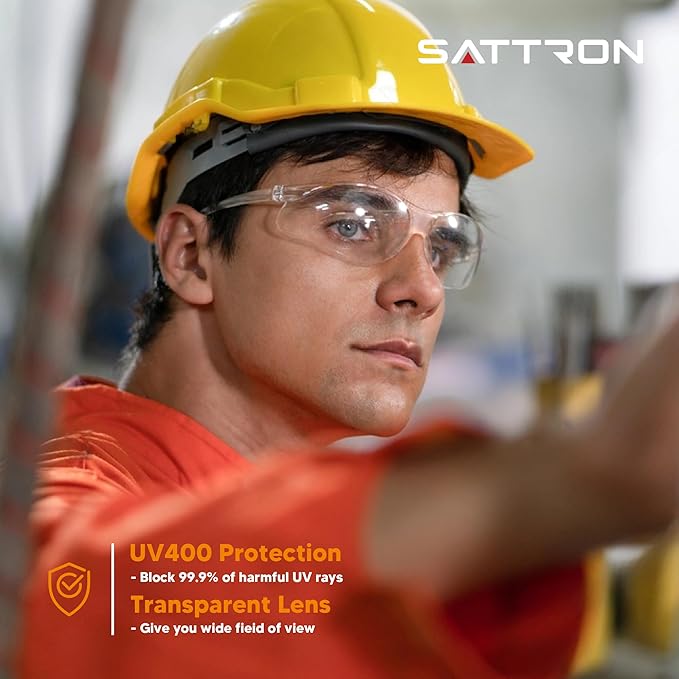 24 Pack Clear Safety Glasses, Protective Eyewear UV Protection & ANSI Z87.1, Safety Goggles Scratch & Impact Resistant Eye Protection for Men & Women - Ideal for Construction, Shooting, Lab Work