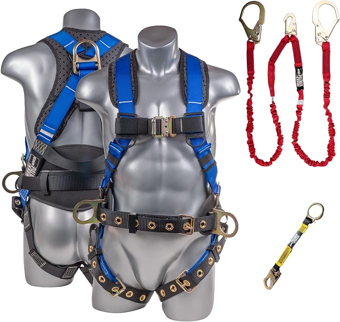 Palmer Safety Hammerhead 5pt Safety Harness Back Padded, QCB Chest, Tongue Buckel Legs Straps, Back & Side D-Rings