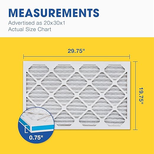 Aerostar 20x30x1 MERV 11 Air Filter, 4 Pack Set of HVAC Furnace Filters, Electrostatic MPR 1000-1200 & FPR 7 (Actual Size: 19 3/4 x 29 3/4 x 3/4 inches)