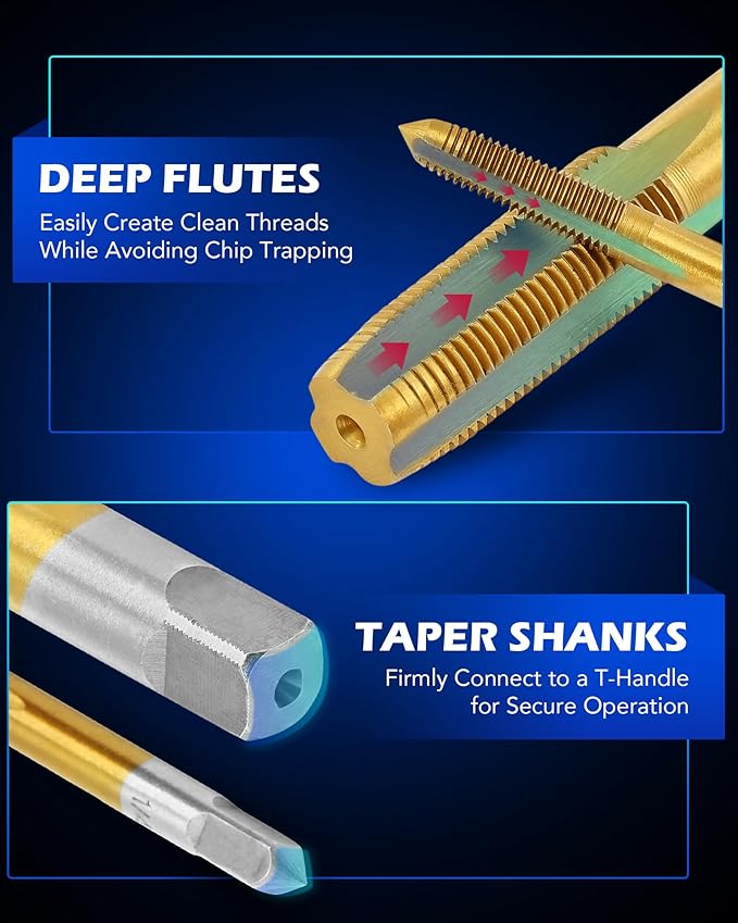 Orion Motor Tech 86pc Tap and Die Set, SAE & Metric Tap Set and Die Tool Set for Internal and External Threading, Coarse and Fine Threading Rethreading Tool Kit with Carrying Case