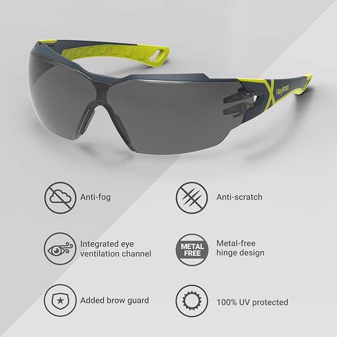 HexArmor MX300 Safety Glasses | Anti-Fog | ANSI Z87+ | 100% UV Protected