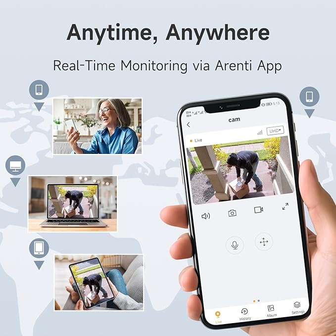 ARENTI 8MP PoE IP Camera Outdoor, 4K Bullet Surveillance Cameras for Home Security, Human/Vehicle/Pet/Package Detection, 4Pack POE Security Cameras Wired, H.265 8CH NVR with 2TB HDD for 24/7 Recording