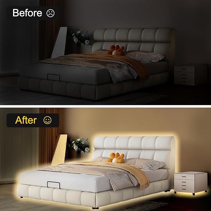 COB LED Strip Lights Warm White,24V Dimmable led Light Strip KIT with Remote and app Control,2700K 50FT/15m 8mm Wide Ra>90 Cuttable Flexible Strip Lights for Bedroom,Shelf,Cabinet