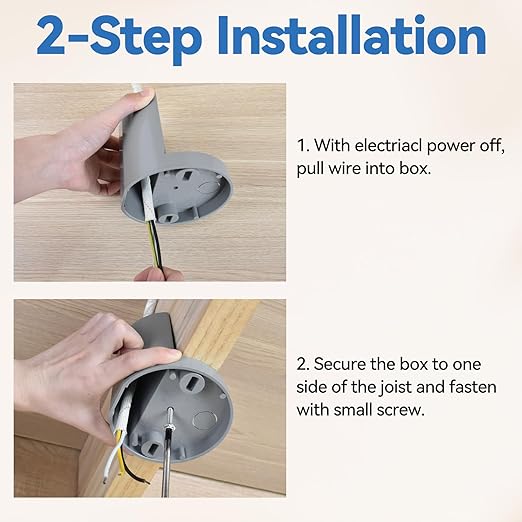 Ceiling Fan Box, Non-Metallic Side Mount Box with Cover, 12 Cu.in, UL Listed, 12-Pack