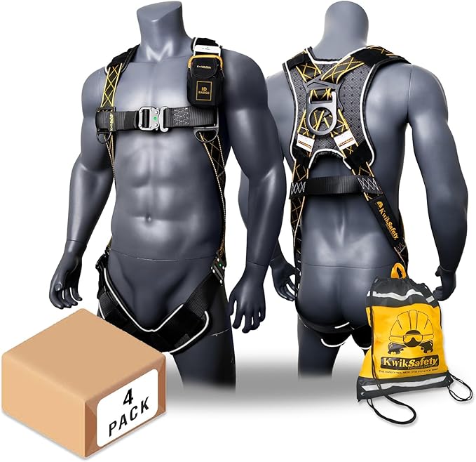 KwikSafety - TORNADO DiamondBACK Full Body Harness [1 D-RING] Premium Safety Harness Fall Protection Kit ANSI OSHA