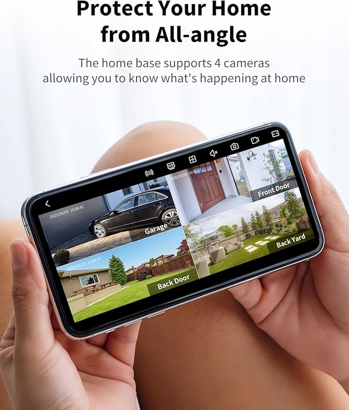 Aume Security Cameras Wireless Outdoor, 2 Cam Kit, No Subscription, Solar Powered Home Security Camera System, 360° Panoramic View, 2K Color Night Vision, PIR Alerts, Support 5G & 2.4G WiFi