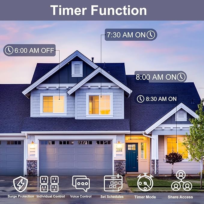 ZigBee Smart Power Strip Surge Protector,Smart Fast Charge, 4 Individually Controlled Outlets, Compatible with Alexa Google Home Phiilps HUE, (ZigBee Version - White)