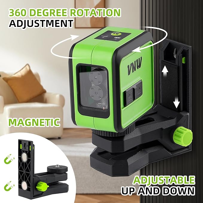 Laser Level with 50Inch Tripod - 98Ft Self Leveling Cross Line Leveler Tool for Picture Hanging,Construction and Renovation - Magnetic Base,Carrying Bag Included