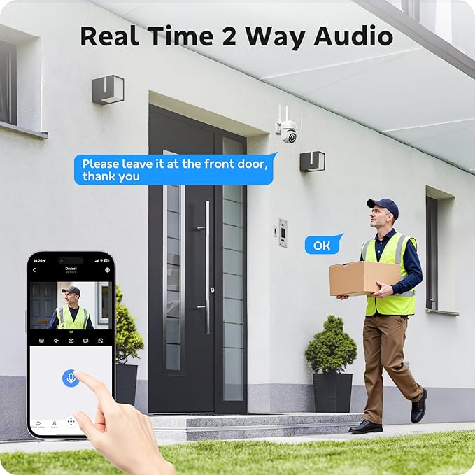 CAMCAMP Wireless Security Camera System, Expandable 16CH 4K NVR, 8PC PTZ WiFi Cameras for Home Security, Auto Human Tracking, 2 Way Audio, Smart Night Vision, AC-Powered, CCTV Surveillance Kit(8)