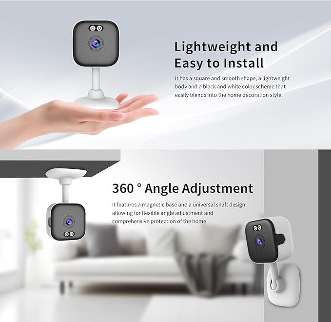 EVERSECU 5Ghz Wired WiFi Camera 2K, Indoor Home Security Cameras for Baby/Elder/Dog/Pet Camera with Phone app,24/7 SD Card Storage, Compatible with Alexa, Supports RTSP&ONVIF(4pack)