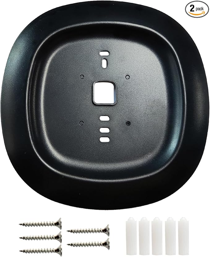 Black Thermostat Decorative Wall Trim Plate Mount Fits Ecobee3, 3 Lite, 4 Smart Home WiFi Thermostat (2 Pack)
